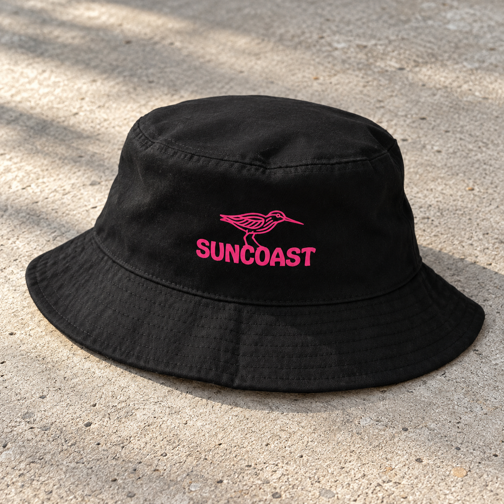 Suncoast Everyday Bucket Hat — Black / Hot Pink