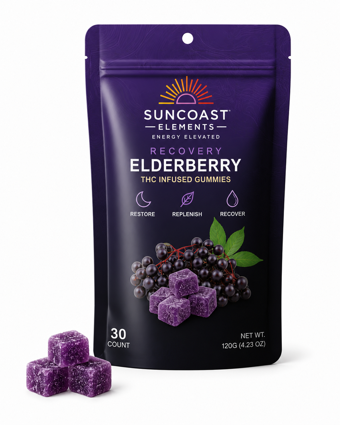 RECOVERY Elderberry THC Gummies – 30 Count