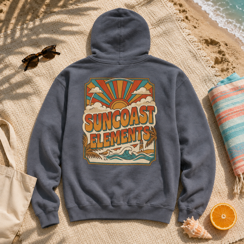 Coastal Horizon Garment-Dyed Hoodie – Washed Slate