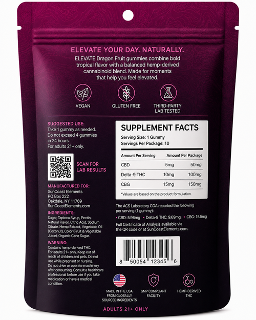 ELEVATE Dragon Fruit THC Gummies – 10 Count