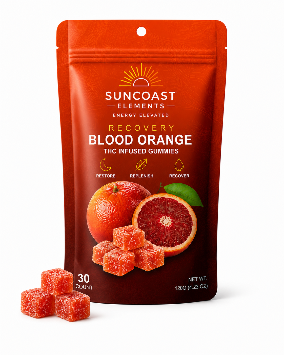 RECOVERY Blood Orange THC Gummies – 30 Count
