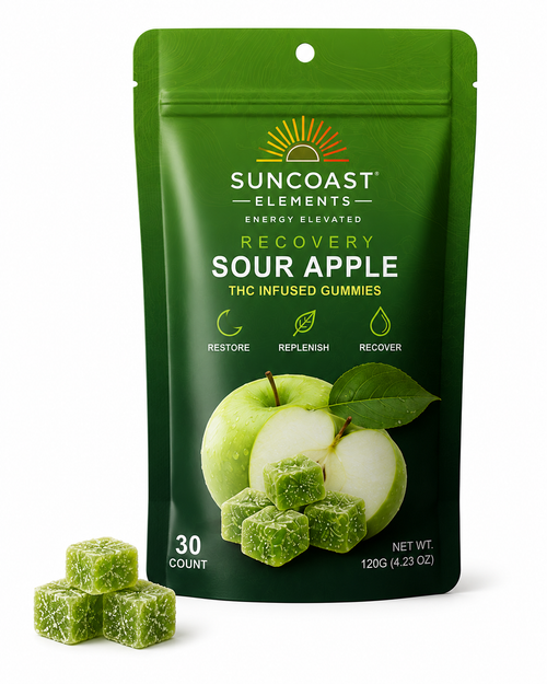 Recovery Sour Apple THC Gummies | 30 Count | SunCoast Elements