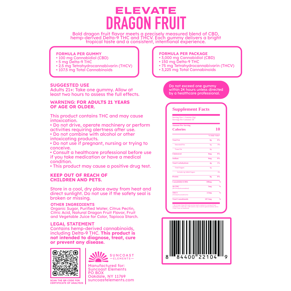 ELEVATE Dragon Fruit Gummies
