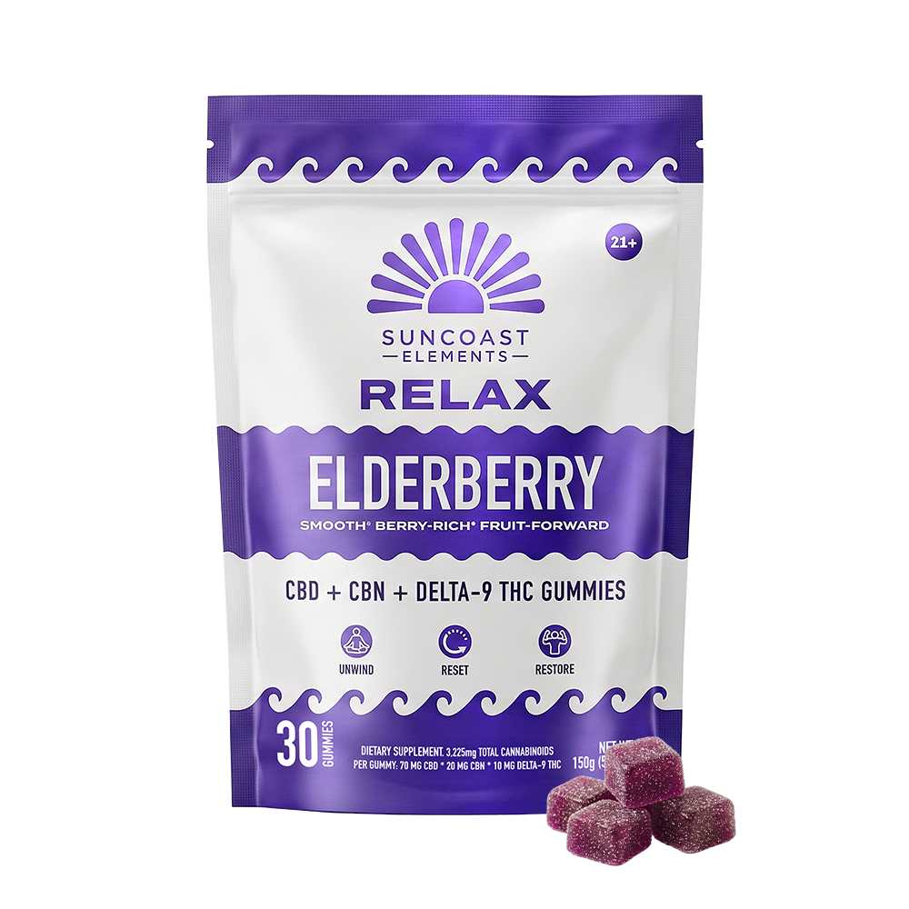 RELAX Elderberry THC Gummies – 30 Count
