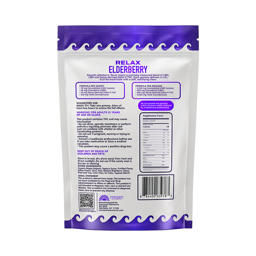 RELAX Elderberry THC Gummies – 30 Count